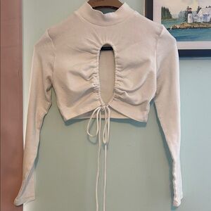 Princess Polly White Ruched Crop Top